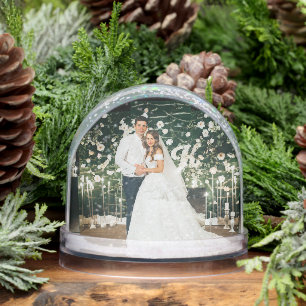 Deux Mariage photo personnalisé Snow Globe