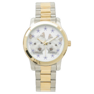 Deux mignons chiens Westie montre art