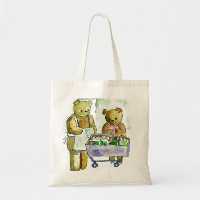 Deux nounours shopping ai généré sacs fourre-tout (Devant)