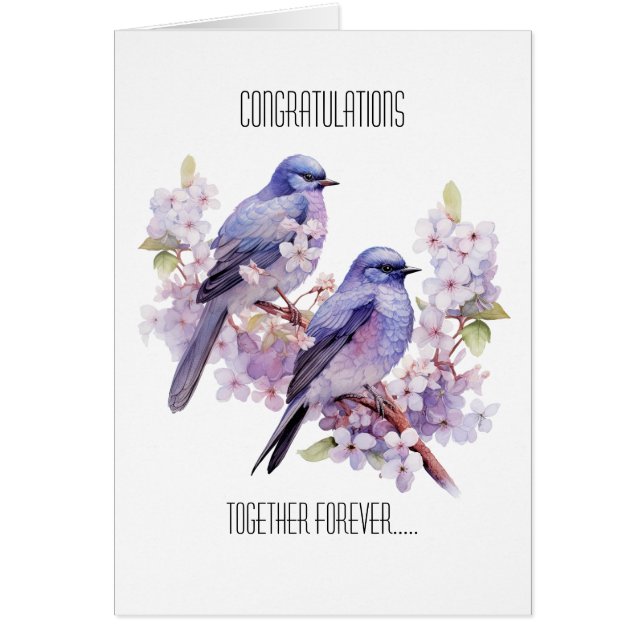 Deux oiseaux bleus Amour Mariage  (Devant)