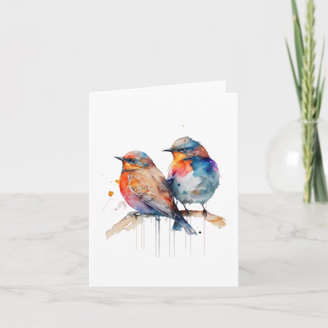 Deux oiseaux, carte de voeux SONGBIRD (Devant)