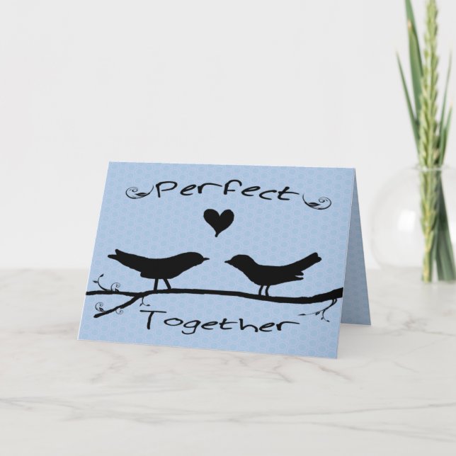 Deux oiseaux parfaits ensemble Carte Fiançailles (Devant)