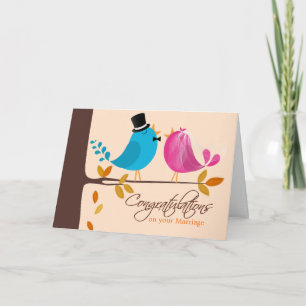 Deux Oiseaux Sur Branche Carte de félicitations