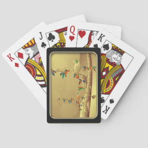 Deux oiseaux tropicaux Art Abstrait Cartes de Jeu