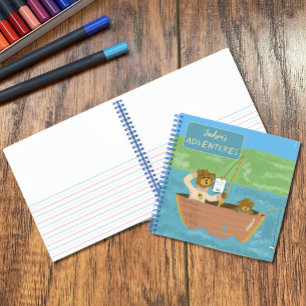 Deux ours bruns pêcheurs Journal d'été pour enfant