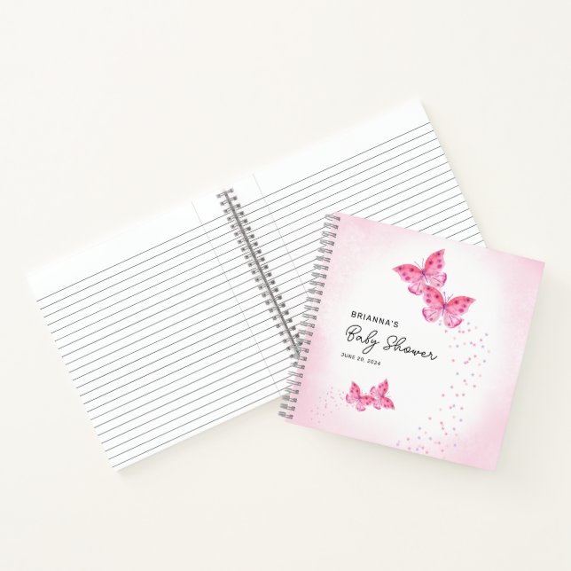 Deux papillons Twin Girls Baby shower livre d'invi (Intérieur)