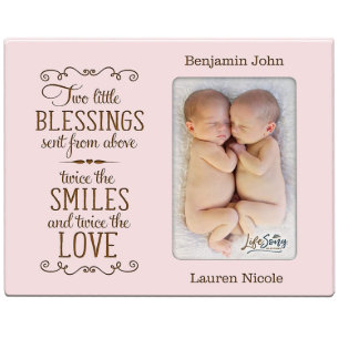 Deux Petites Bénédictions Bébé cadre photo en bois