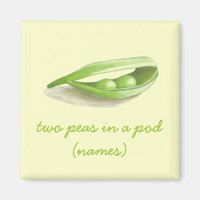 Deux petits pois dans un aimant en couple de pois (Devant)