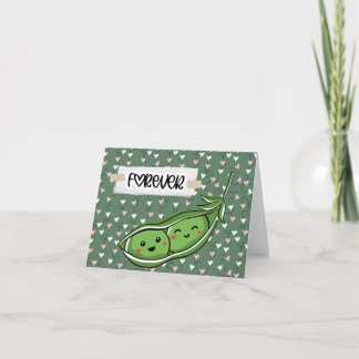 Deux petits pois dans un Pod blanc carte de la Sai