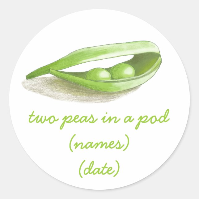 Deux petits pois dans un Sticker à pois (Devant)