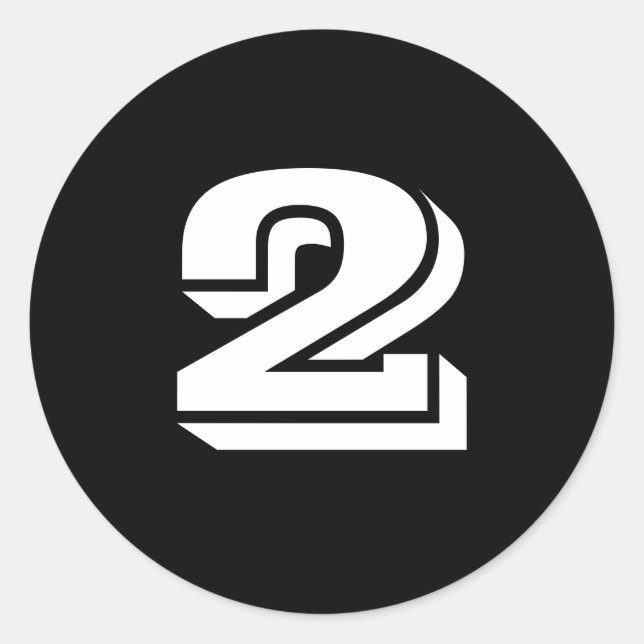 Deux petits stickers ronds à numéro noir par Janz (Devant)
