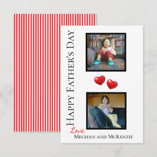 Deux photo Happy Fête des pères Carte personnalisé