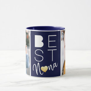 Deux photo Navy Blue Best Nana Mug