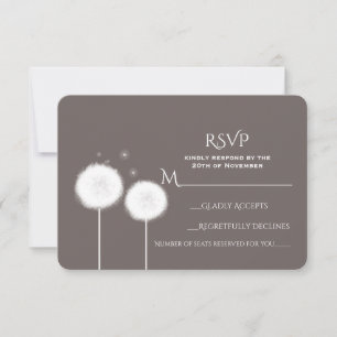 Deux pissenlits Taupe Mariage rustique RSVP