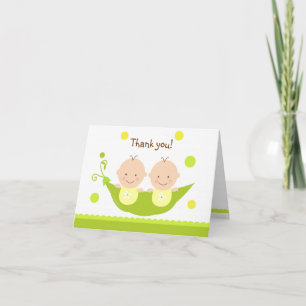 Deux pois dans un Baby shower de pois Merci carte 