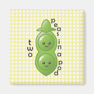 Deux pois dans une cosse - aimant de pois