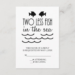 Deux poissons en moins dans le mariage en mer RSVP