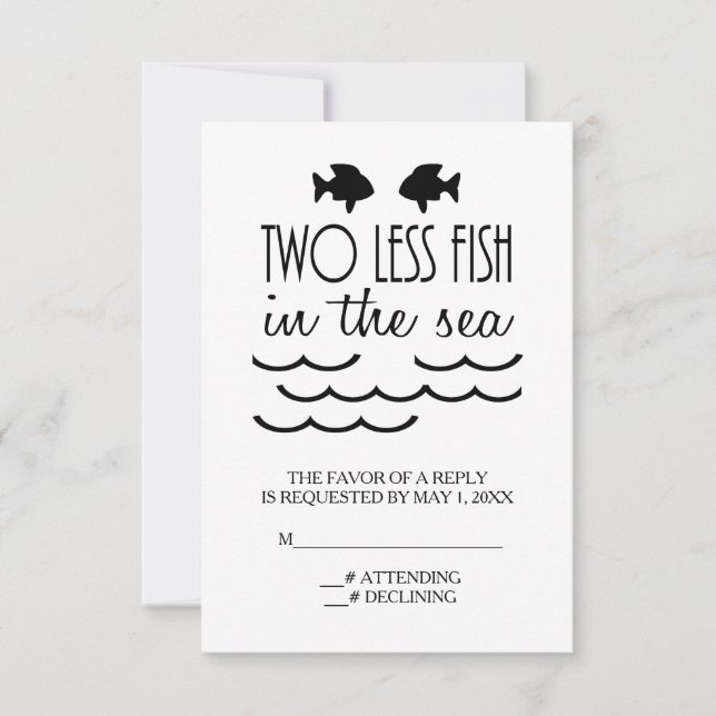 Deux poissons en moins dans le mariage en mer RSVP (Devant)
