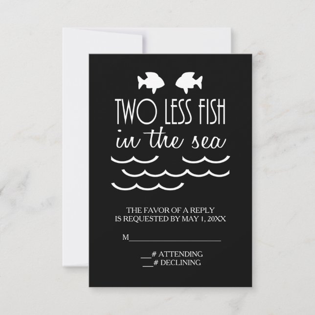 Deux poissons en moins dans le mariage en mer RSVP (Devant)