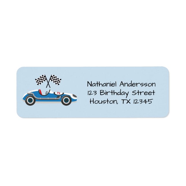 Deux Rapide 2e Anniversaire Bleu Adresse de retour (Devant)