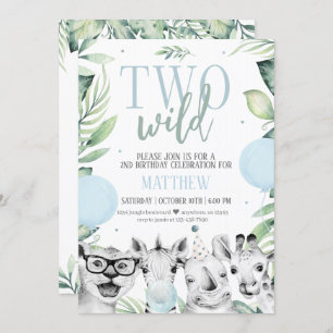 Deux Safari sauvage Invitation d'anniversaire pour