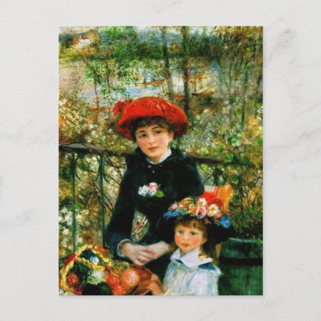 Deux Soeurs sur la terrasse par Renoir Carte posta (Devant)