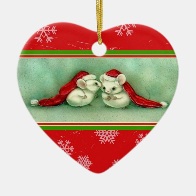 Deux souris ont un ornement de secret de Noël (Devant)