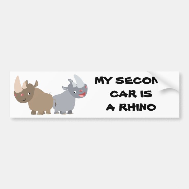 Deux Stickers pare-chocs Rhinos Cartoon (Devant)