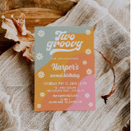 Deux Super Retro Daisy 2e Invitation d'anniversair