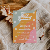 Deux Super Retro Daisy 2e Invitation d'anniversair