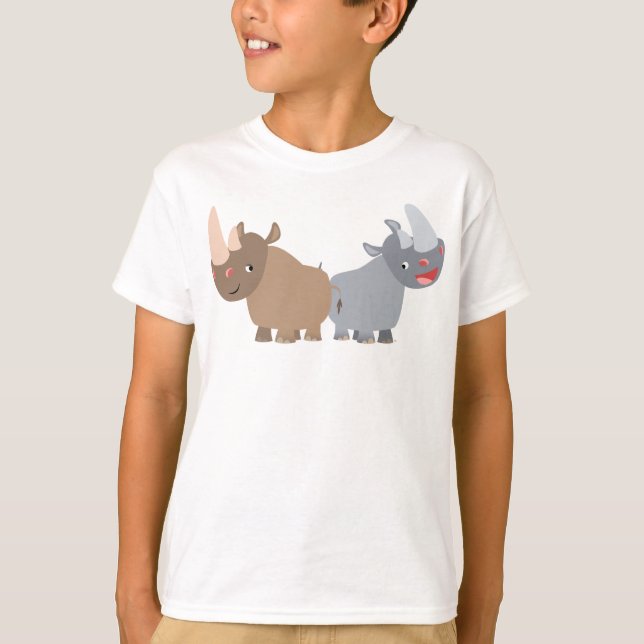 Deux T-shirt enfant Rhinos Cartoon (Devant)