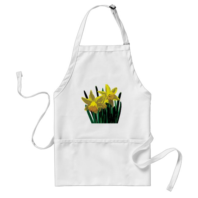 Deux tabliers jaunes de jonquilles (Devant)