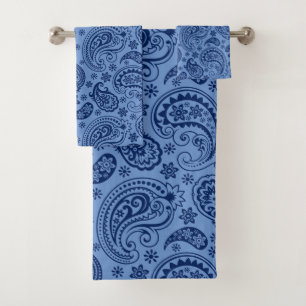 Deux tons bleu vintage paisley motif