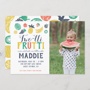 Deux tti Fruiti Deuxième anniversaire Invitation p