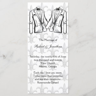 Deux Tuxedo Groom Gay Wedding Programme