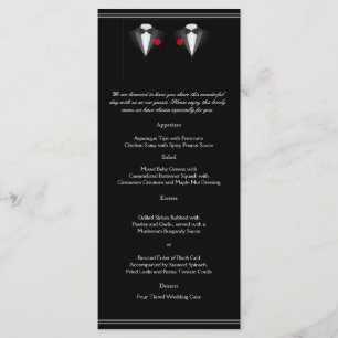 Deux Tuxedos avec menu Mariage Red Rose Gay