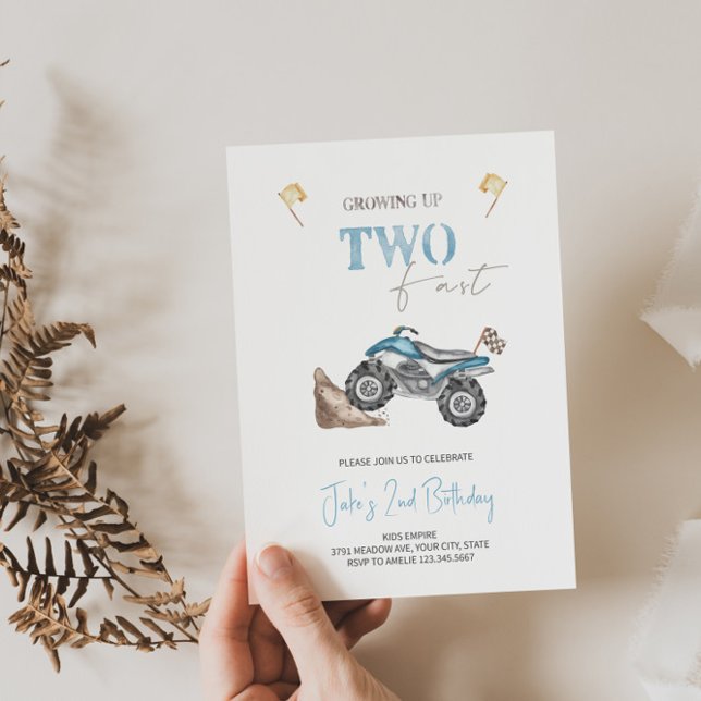 DEUX Vélo Quad Fast 4 Wheeler Invitation Anniversa (Créateur téléchargé)