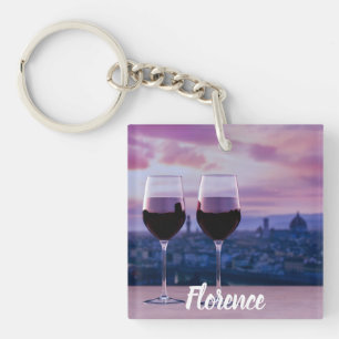 Deux verres de vin rouge sur la ligne d'horizon de
