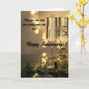 Deux verres, un amour – Jolie carte d'anniversaire
