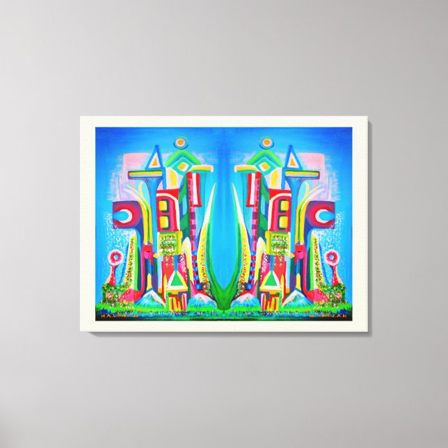 Deux villes à venir toile d'art (Recto)