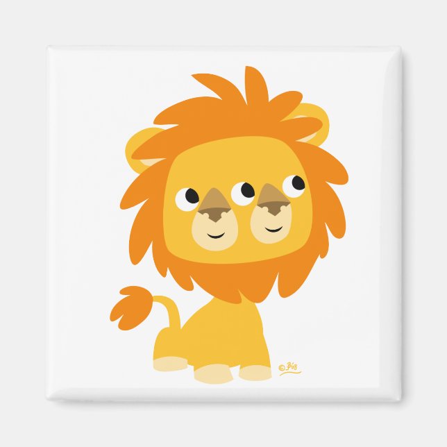Deux visages le plus mignon aimant de lion caricat (Devant)