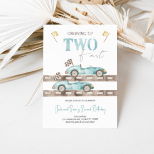 Deux VTT Twins Voiture Course Rapide Invitation An