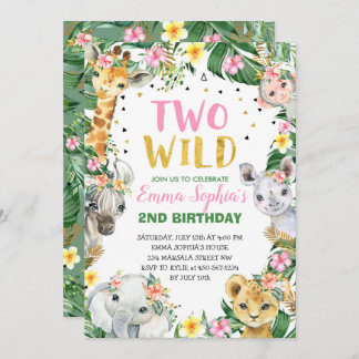 Deux Wild Safari Invitation Anniversaire
