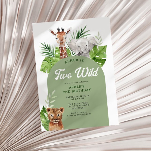 Deux Wild Safari Lion 2e Invitation anniversaire (Créateur téléchargé)