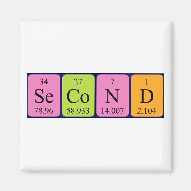 Deuxième aimant de nom de table périodique (Devant)