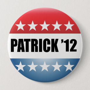 DEVAL PATRICK 4 INCH ROUND BUTTON