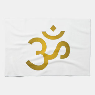 Devanagari om kitchen towel