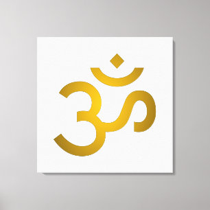 Devanagari om - White Canvas Print