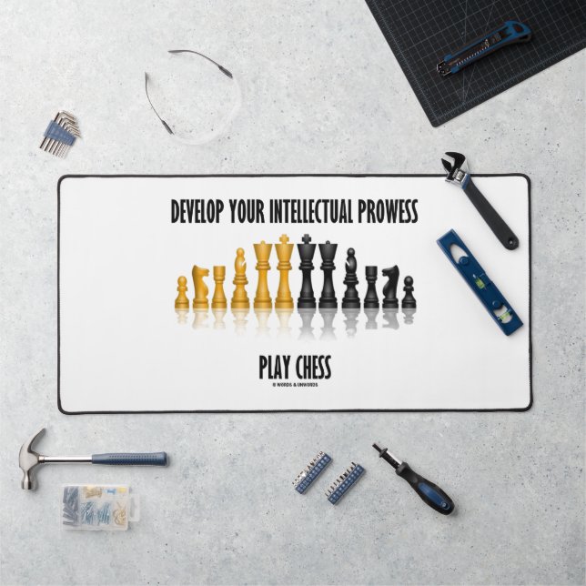 Develop Your Intellectual Prowess Play Chess Desk Mat (Workstation)
