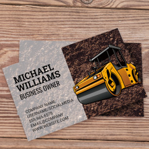 Developer Construction Steam Roller Business Card